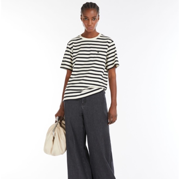 Weekend Max Mara Striped Jersey Crew-Neck Tee - Picture 1 of 7